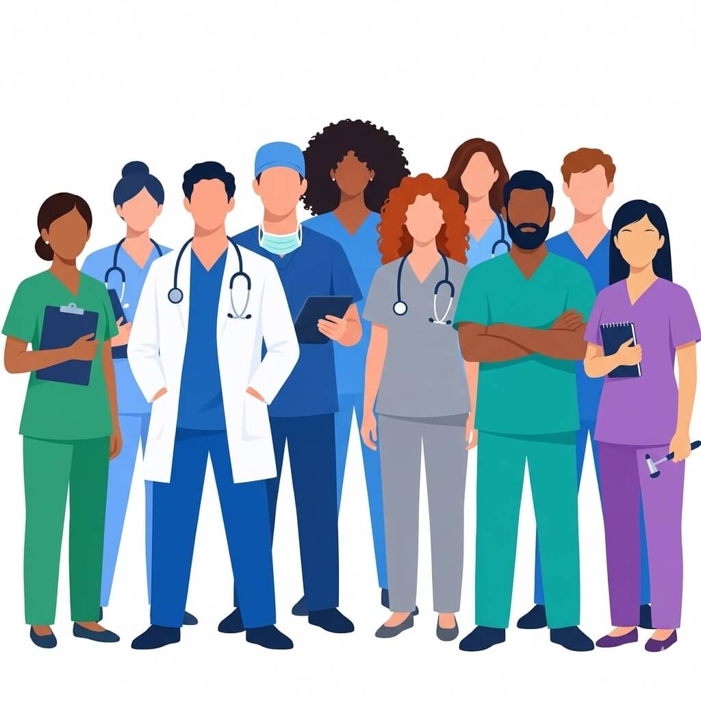 Clinician at a nurses' station